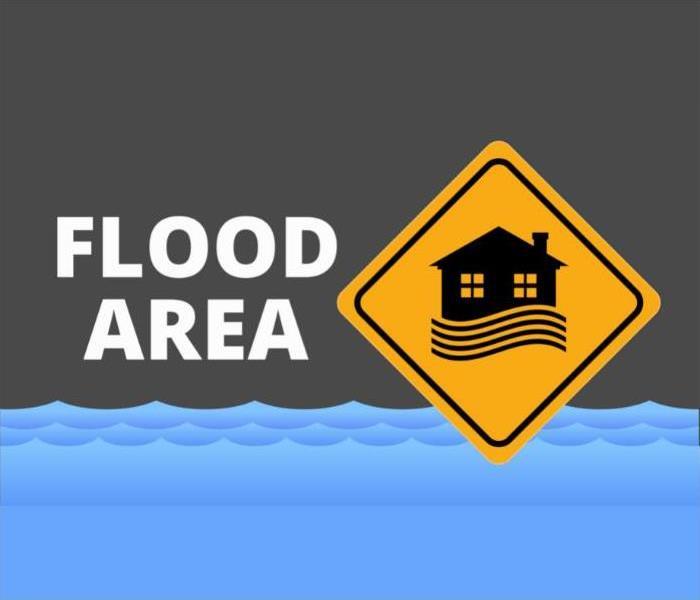 a sign that says flood area