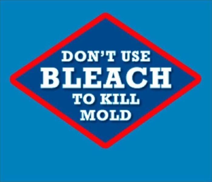 do not use bleach to kill mold sign