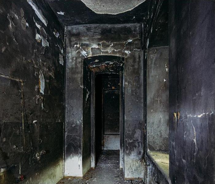 Burnt interior after fire